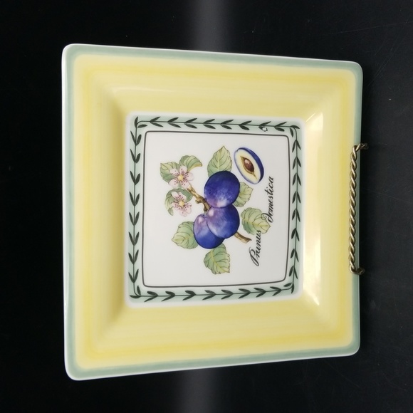 Villeroy & Boch Germany Square French Garden 8" Salad Plate Prunus Domestica - Picture 1 of 7